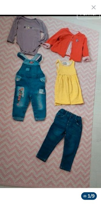 Lot de 5 vêtements fille 18 mois comme neuf