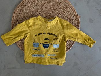 Tee-shirt manches longues moutarde 9 mois kitchoun