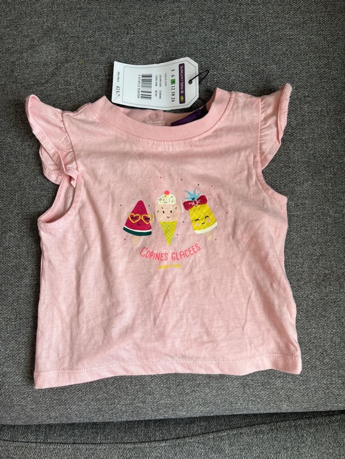 Tee shirt glace et fruit 9 mois