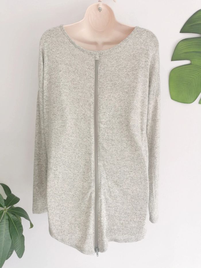 Pull fin gris moucheté Ardene Fermeture zippée dans le dos Taille XS - photo numéro 4