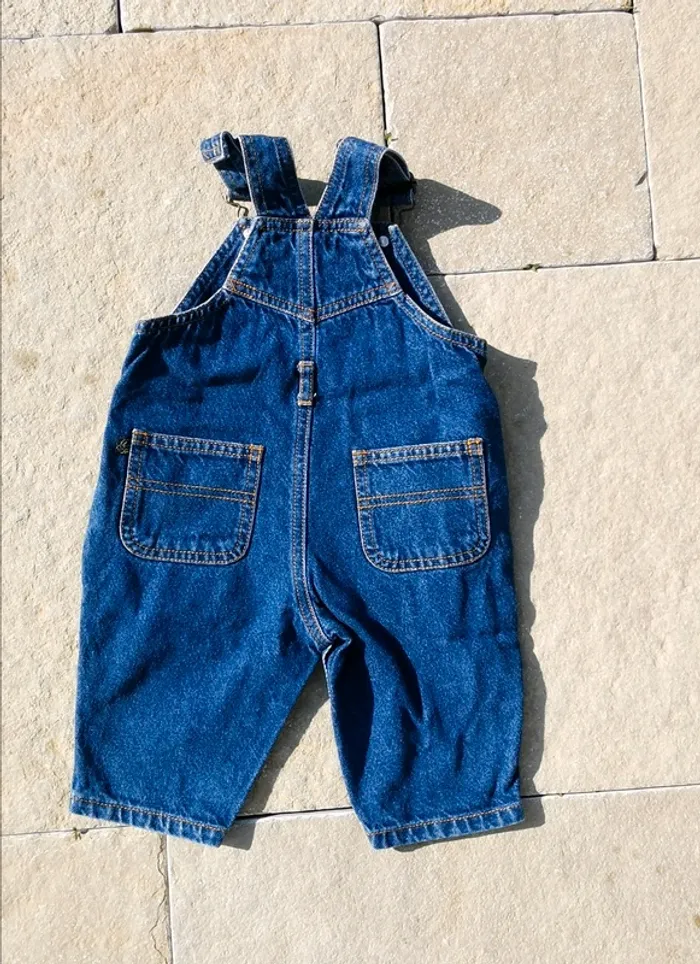 Salopette en jeans kiabi baby 6 mois - photo numéro 3