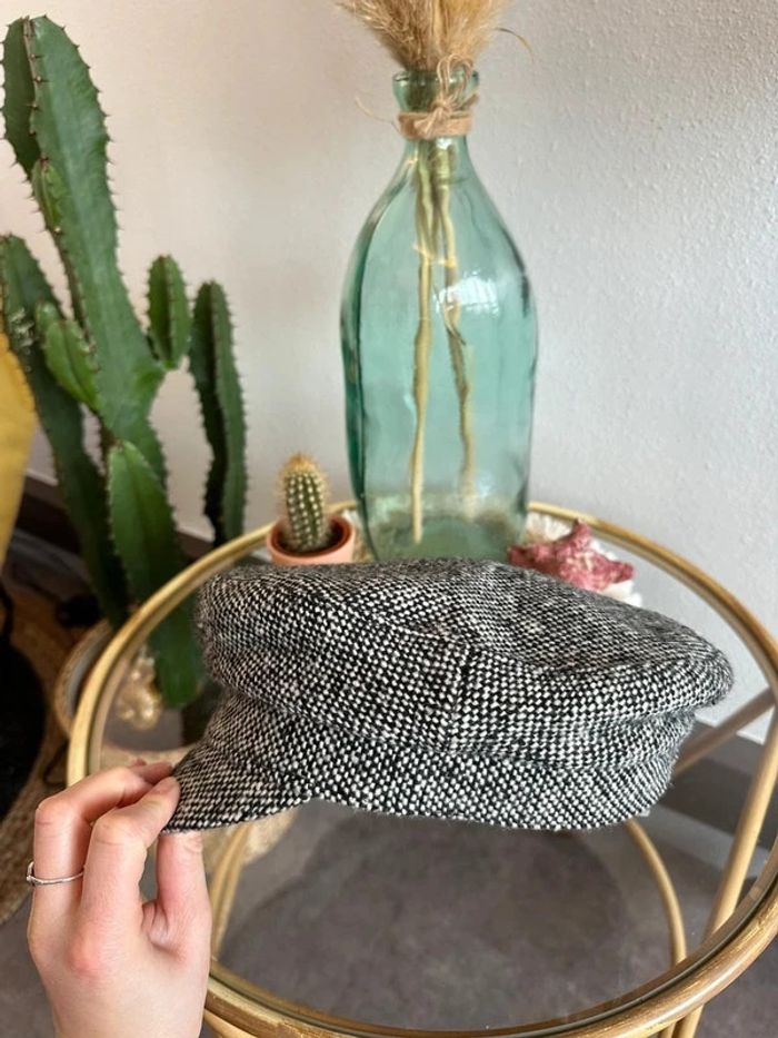 Casquette gavoche en laine noir et blanc taille 54 - Galeries Lafayette - photo numéro 5