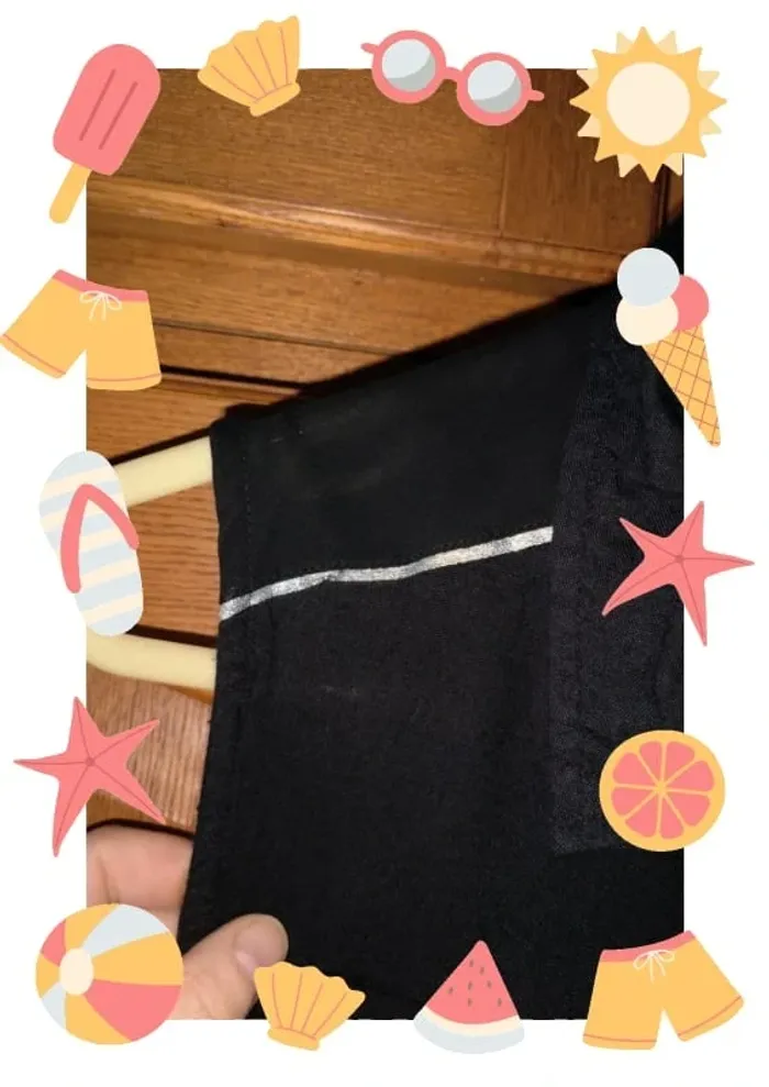 Top noir boutonné sans manche à noué 14 ans - photo numéro 3