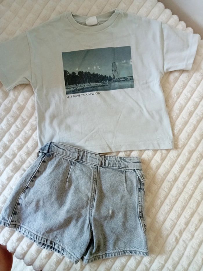 Ensemble jupe +t-shirt 6/7ans Zara 🩶🌼 - photo numéro 5