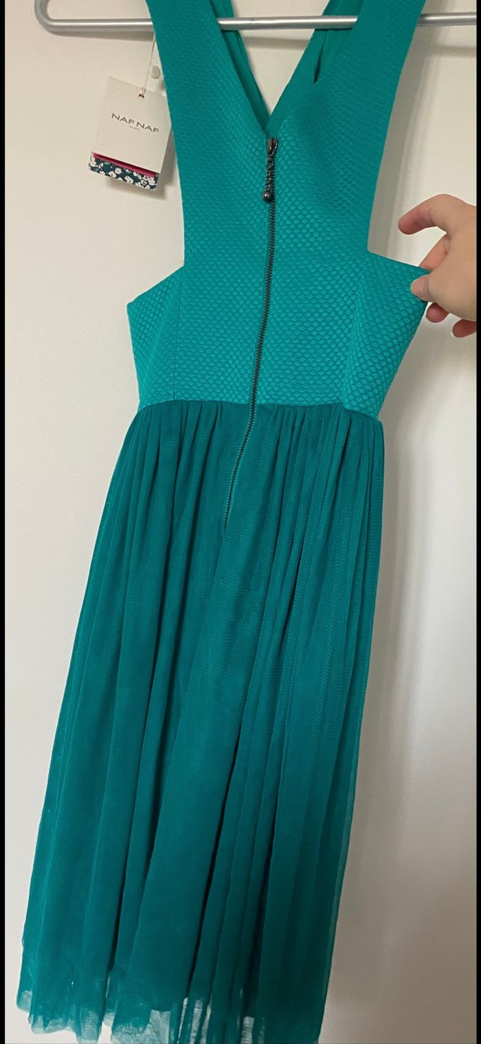 Robe cocktail vert émeraude neuve - photo numéro 2