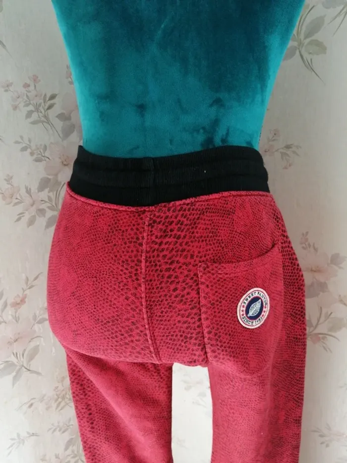 Pantalon de jogging coupe slim rouge à motifs piton / sweet pants / (16ans) - photo numéro 9