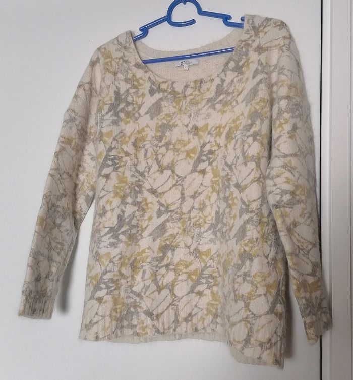 Pull blanc gris kaki laine Taille L 27 Quai de Seine - photo numéro 7