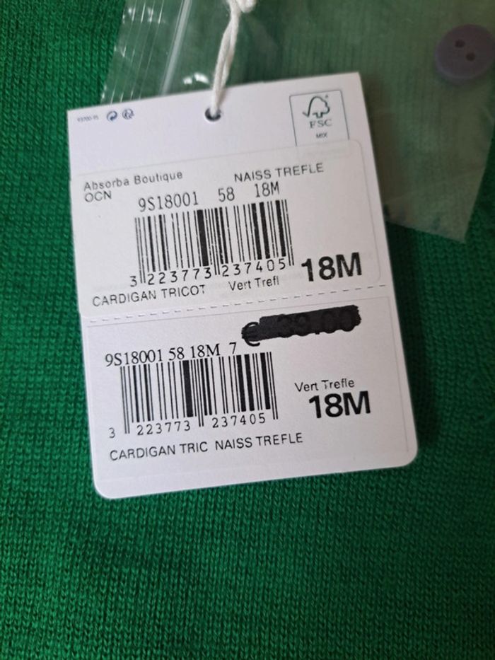 🌸 Très joli gilet Absorba 2 en 1 fille 18 mois neuf 🌸 - photo numéro 2