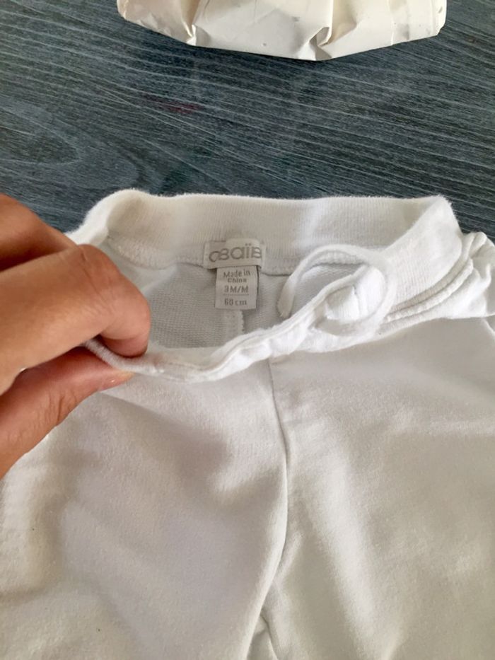 Pantalon blanc Obaïbi Okaidi 3 mois - photo numéro 2