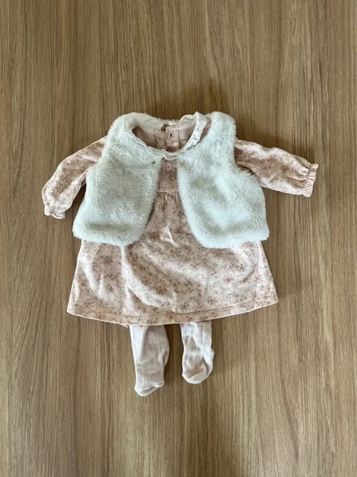 Ensemble robe + gilet sans manches + collants - photo numéro 3