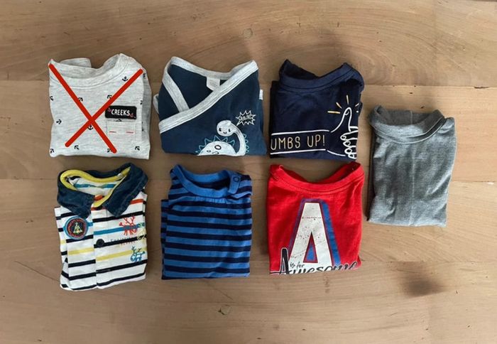 Lot de 6 t-shirts/ polo manches longues taille 6 mois garçon