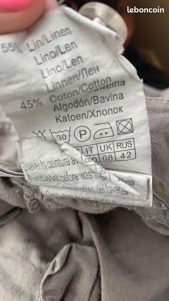 Pantacourt Camaieu en lin et coton T36 - photo numéro 6