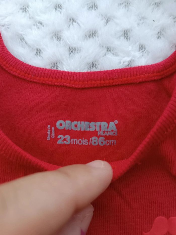 🔸Body Sans Manches Rouge Garçon - Orchestra 24 Mois🔸 - photo numéro 4