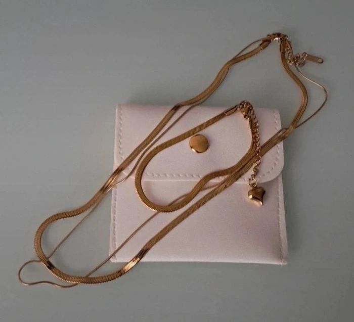 Parure maille serpent double collier bracelet - photo numéro 5