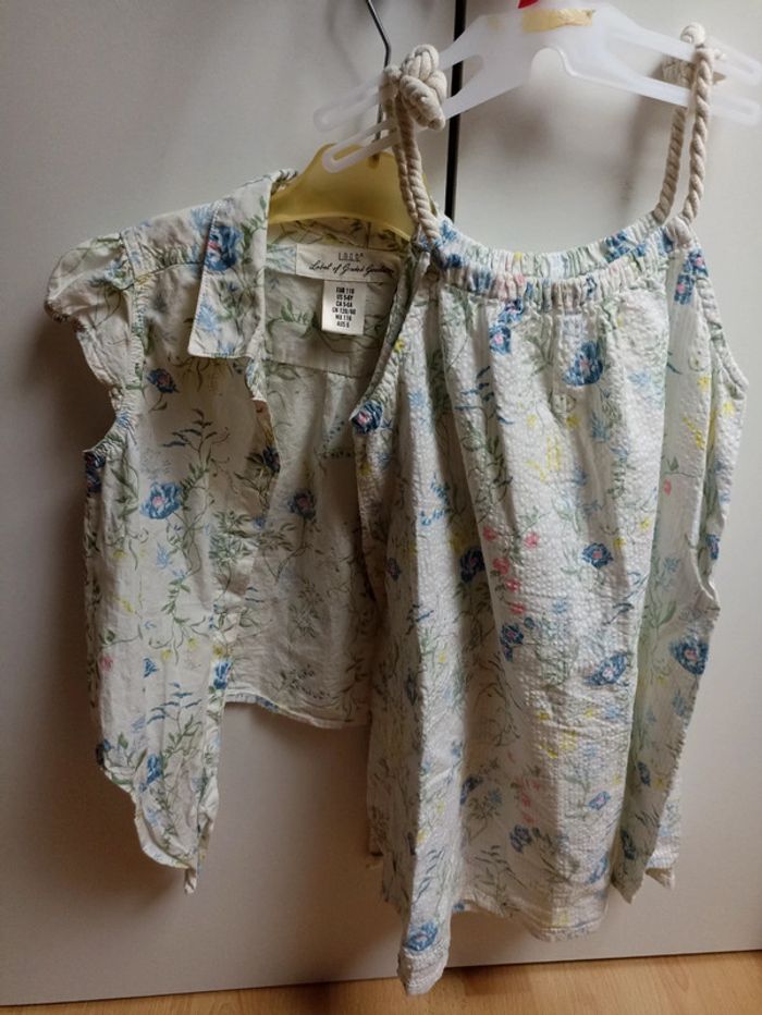 Robe et chemise fille été crème fleurie h&m ans Achat occasion