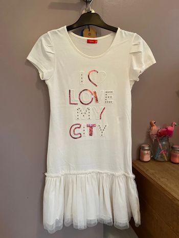 Robe à volant I love my city tissaïa taille 10 ans