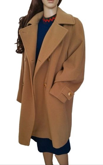 Manteau pure laine vierge woolmark Weinberg camel moutarde
