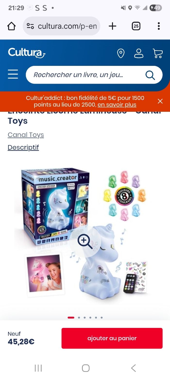 Enceinte Licorne avec télécommande