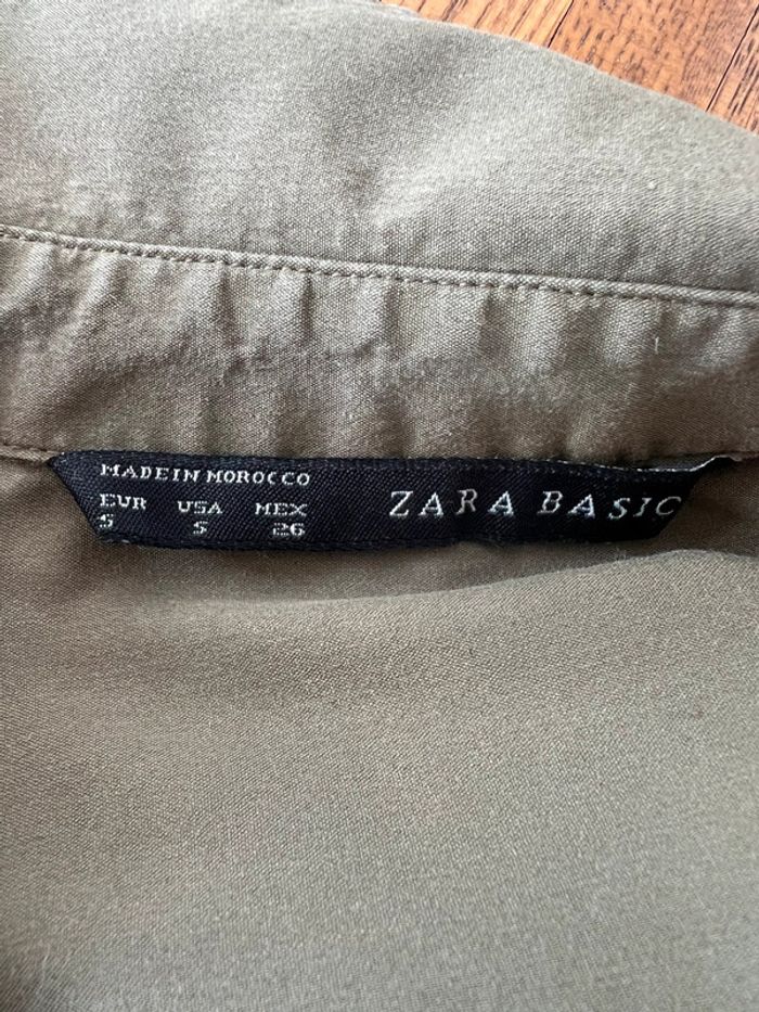 Chemise kaki manches 3/4 Zara - Taille S - photo numéro 7