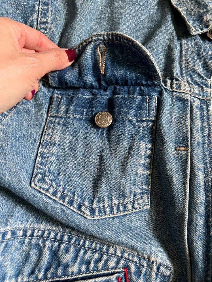 Veste jeans denim courte 90s grunge back to school y2k annees 2000 - Taille S - photo numéro 8