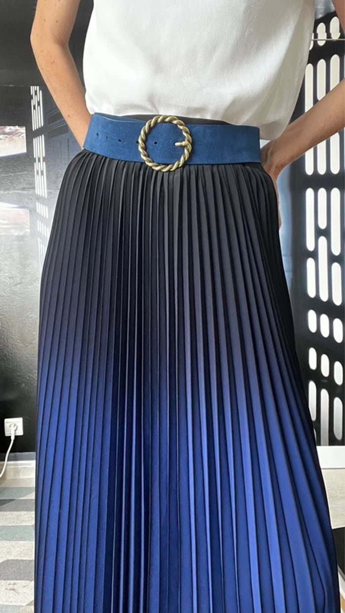 Ceinture cuir bleu roi - photo numéro 2