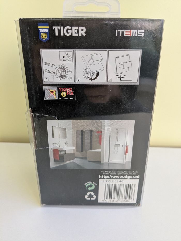 Distributeur de savon argent chromé et verre Tiger référence 2835 - photo numéro 4