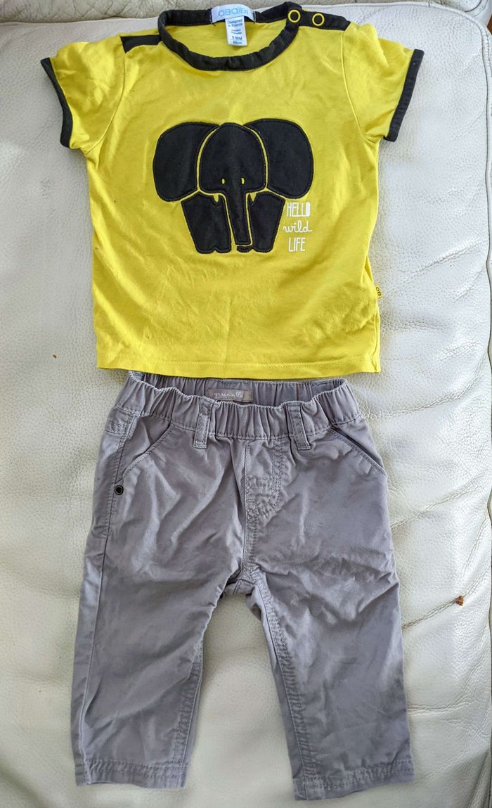 Ensemble en coton neuf 6 mois Obaibi et grain de blé