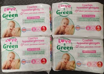 4 paquets de couches love and Green taille 4