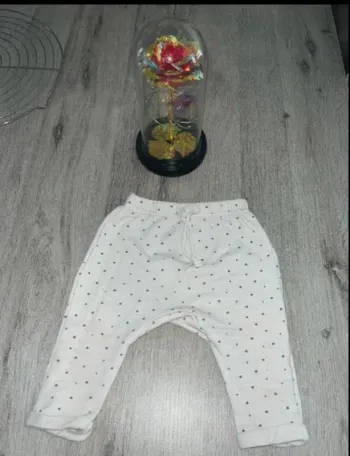 🌟 Pantalon bébé blanc à motifs 🌟