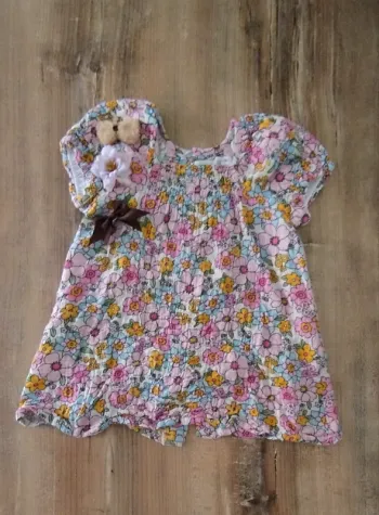 Robe/ tunique Zara rose fleurie fille