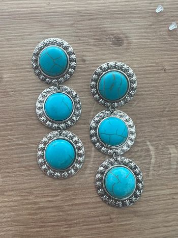 Boucles d’oreilles effet turquoise