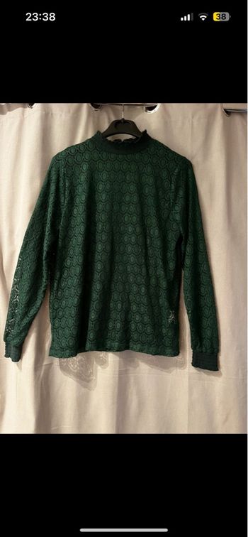 Haut effet dentelle vert sapin - Pimkie