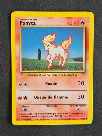 Carte Pokemon Ponyta Set de base 60/102
