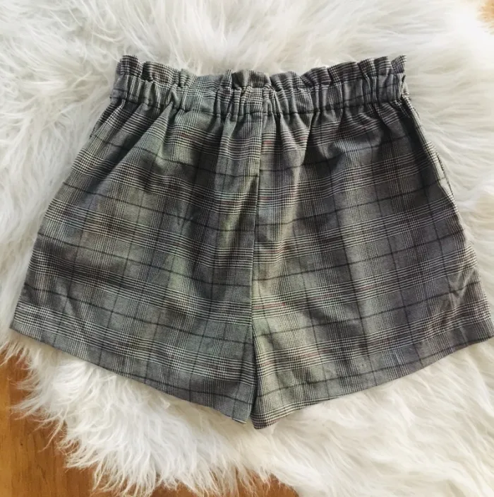 Short taille haute ceinturé prince de galles - photo numéro 2