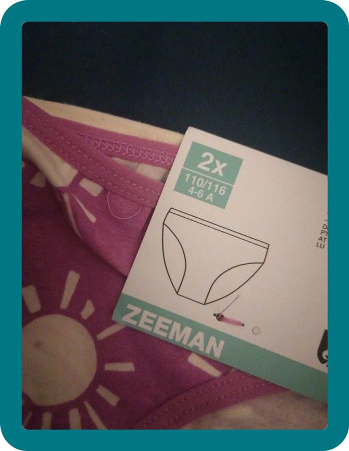 Lot de 2 culottes neuves Zeeman 4-6 ans - photo numéro 3