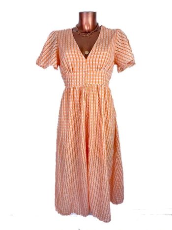 Magnifique robe orange à carreaux vichy
