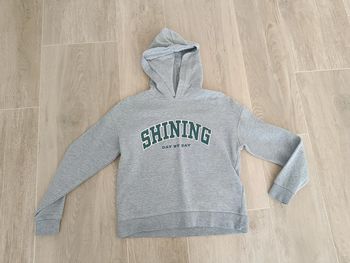 Sweat à capuche gris fille XXS