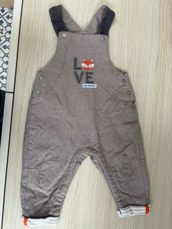 Salopette renard Obaibi taille 9 mois