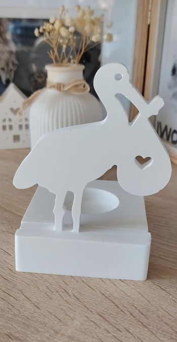 Cigogne bébé pour décoration Baptême Communion Baby Shower ou chambre bébé