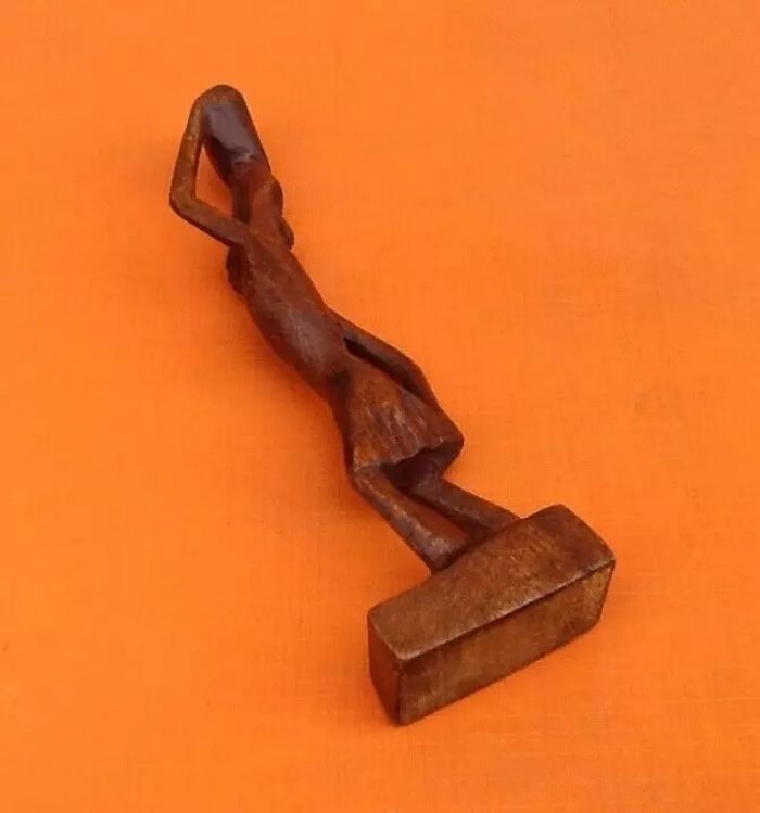 Art Africain Statuette bois sculpté Porteuse - photo numéro 5