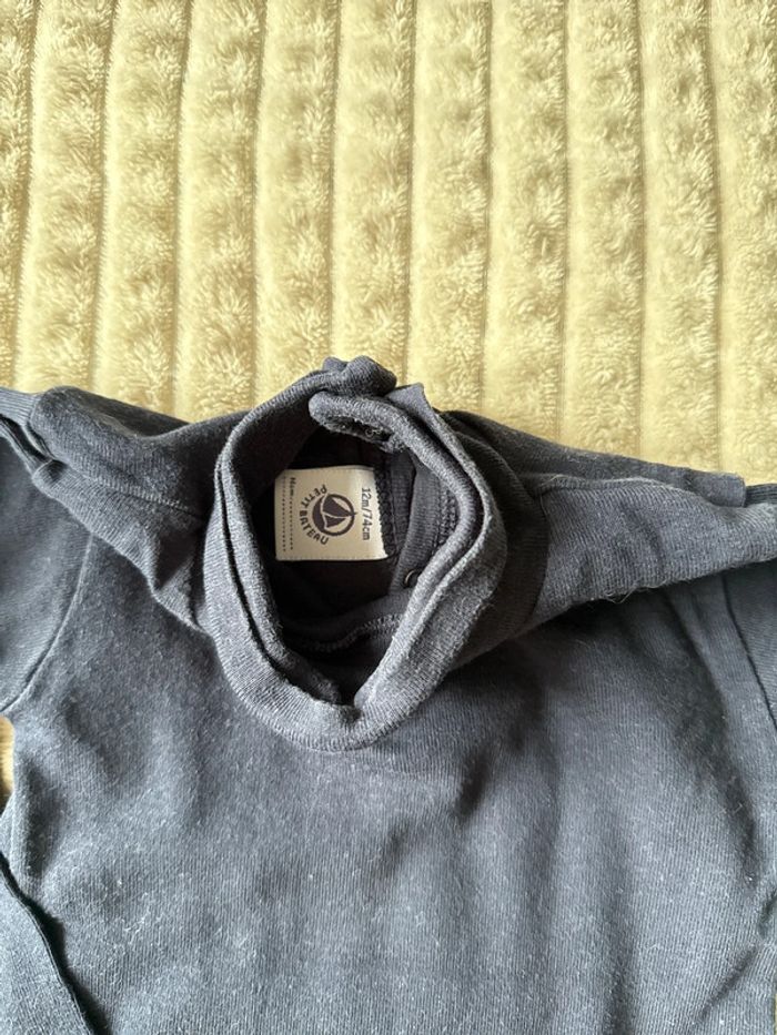 Body col roulé bleu marine petit bateau 12 mois - photo numéro 2