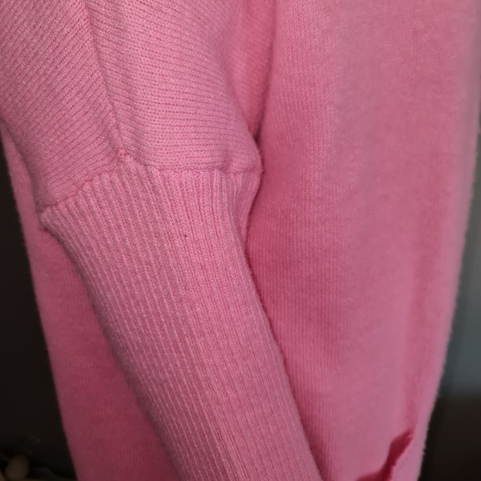 Long gilet maille oversize rose neuf - photo numéro 8