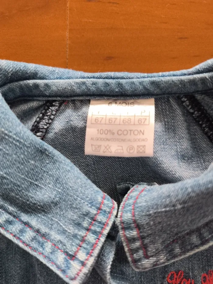 Robe en jean bébé 6 mois Blurp très bon état - photo numéro 2
