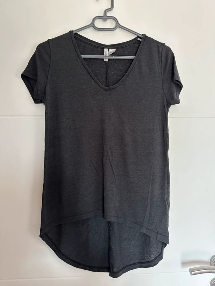 T-shirt noir/gris H&M XS