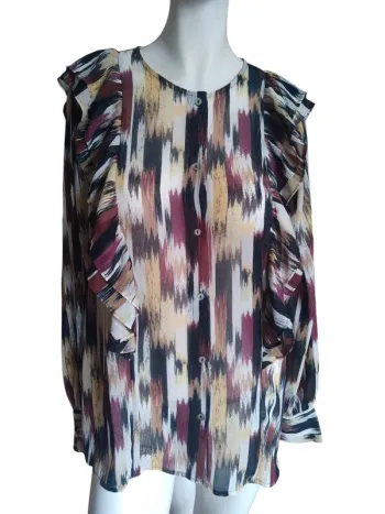 Chemisier chemise tunique femme transparent printemps automne spring demi saison voile voilage