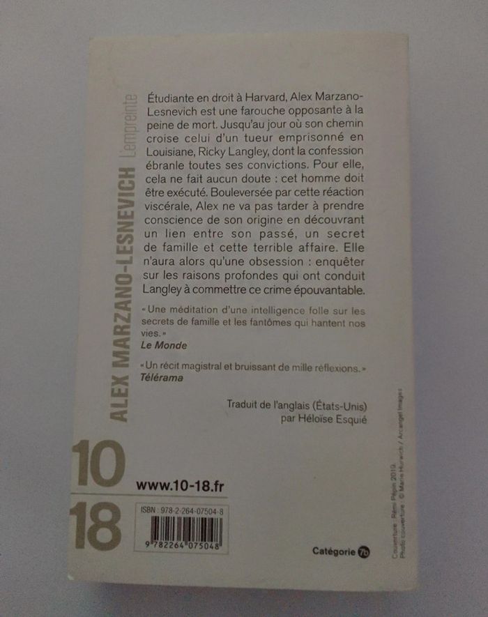 Alex Marzano-Lesnevich - L'empreinte - photo numéro 2