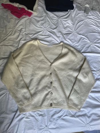 cardigan col v bouton