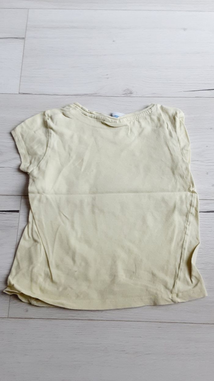 Vêtement fille tee-shirt manches courtes jaune Minnie Disney Mickey 4 ans - photo numéro 3