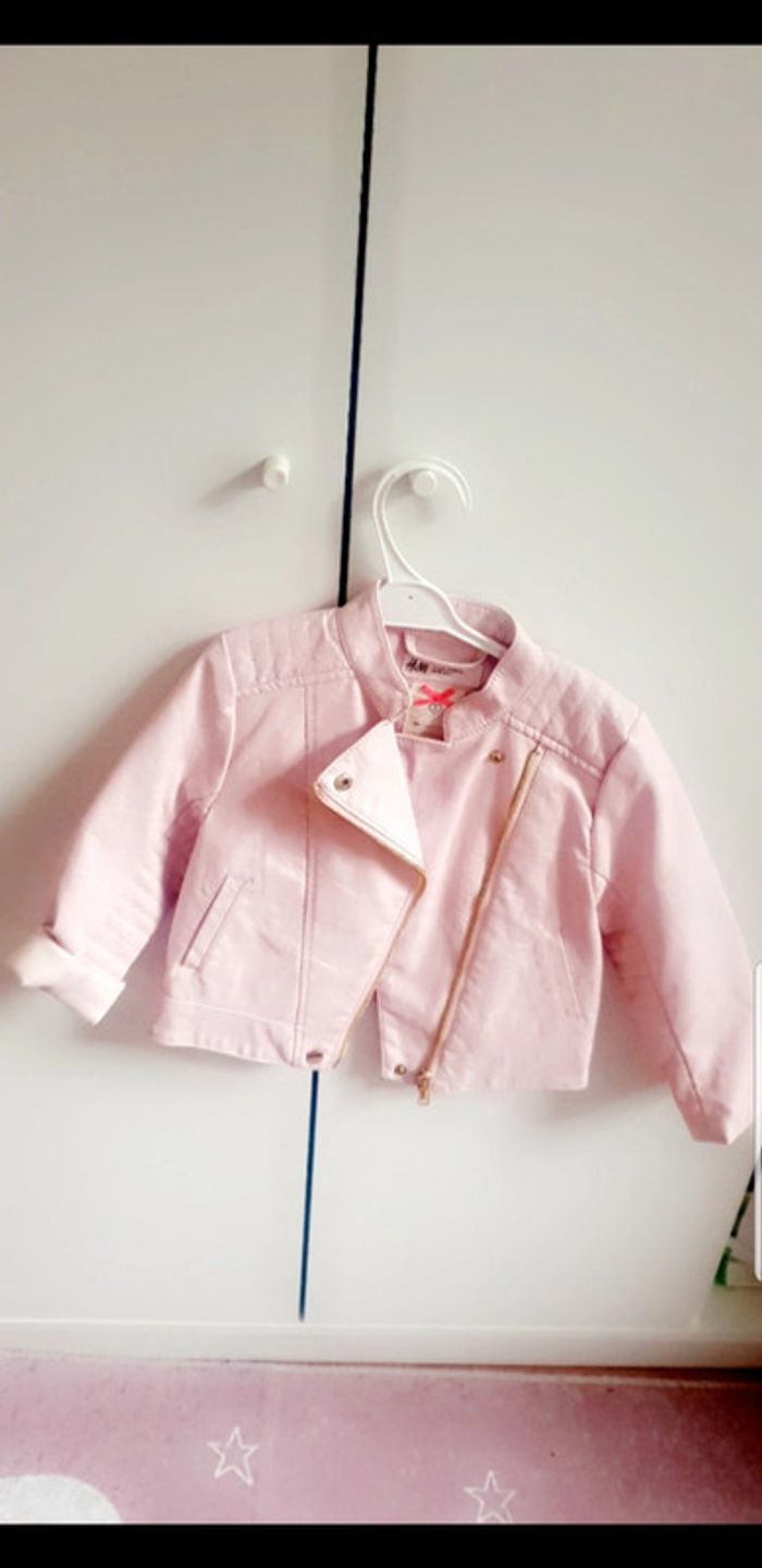 veste en cuir rose