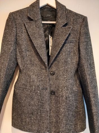 Veste cintrée gris chiné Zara